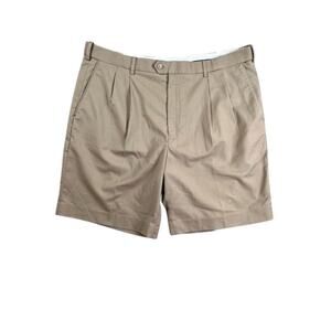 Bocaccio Shorts Mens 40 Khaki Chino Pleated Expandable Waist‎ Sporty Preppy Golf